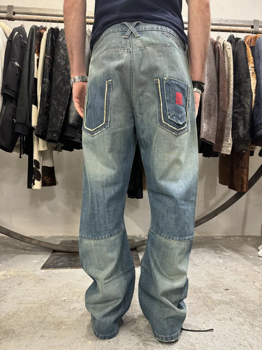 2000s Marithé + François Girbaud Blue Faded Rebel Denim Jeans (L) 1