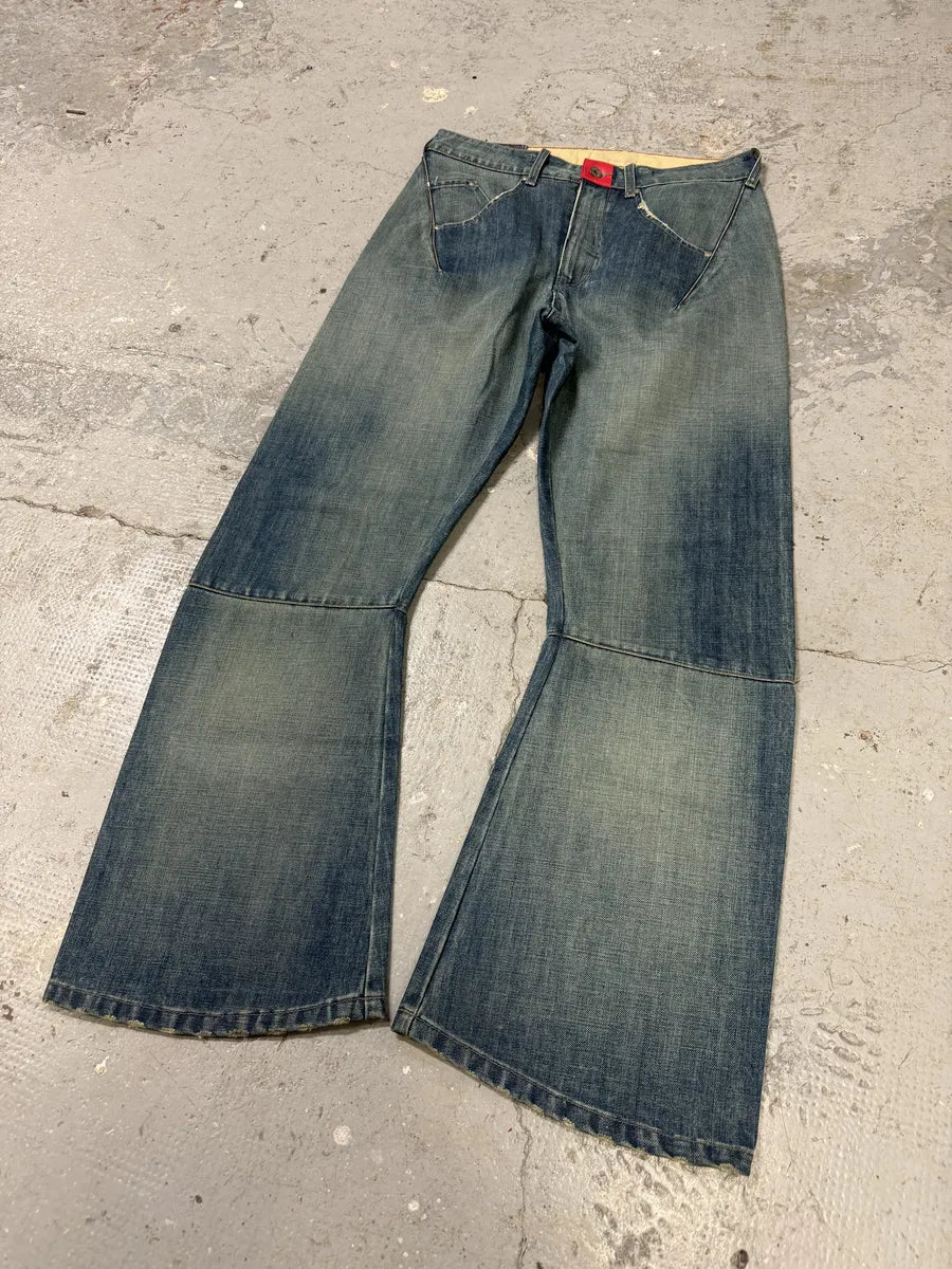 2000s Marithé + François Girbaud Blue Faded Rebel Denim Jeans (L) 10