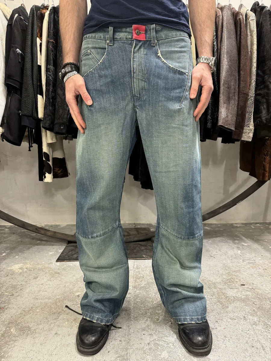 2000s Marithé + François Girbaud Blue Faded Rebel Denim Jeans (L) 2