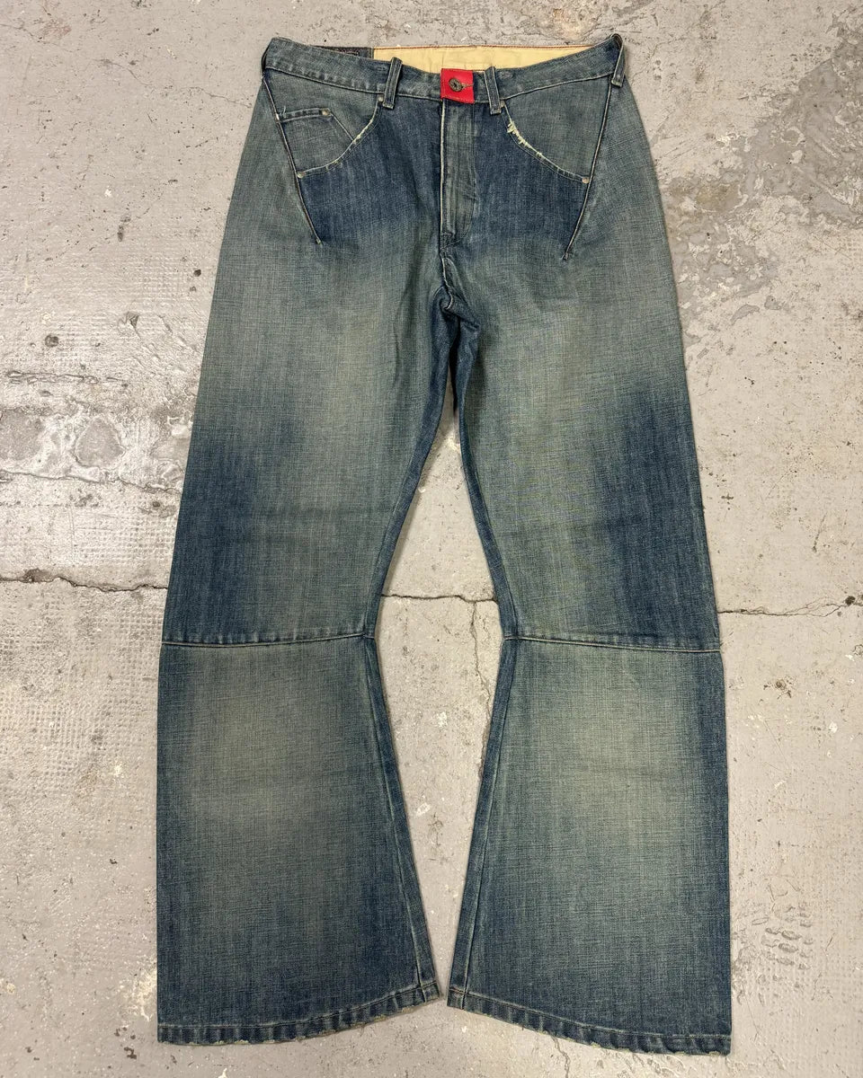 2000s Marithé + François Girbaud Blue Faded Rebel Denim Jeans (L) 3