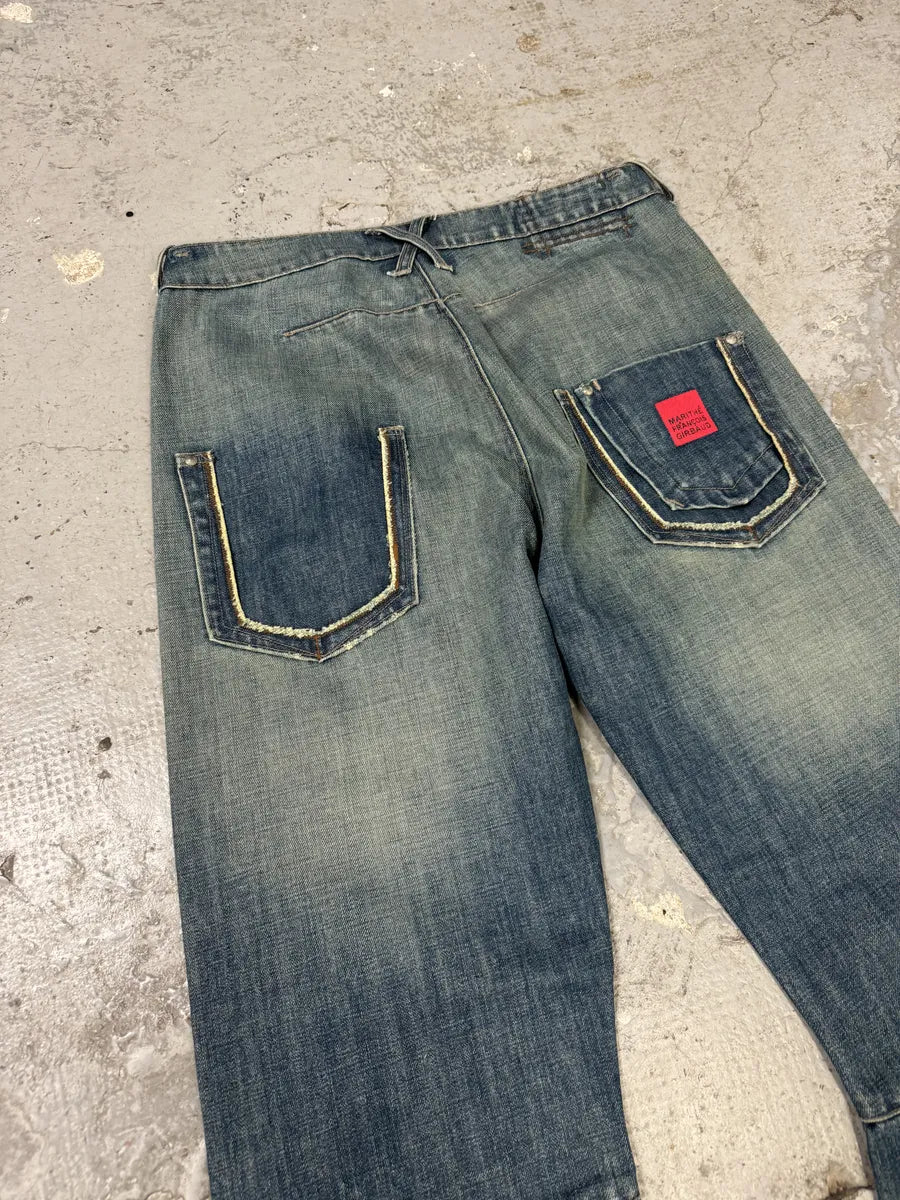 2000s Marithé + François Girbaud Blue Faded Rebel Denim Jeans (L) 6