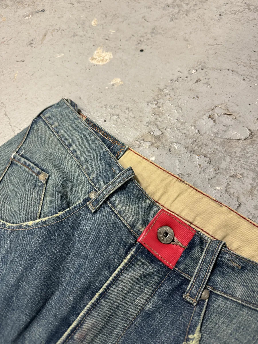 2000s Marithé + François Girbaud Blue Faded Rebel Denim Jeans (L) 9