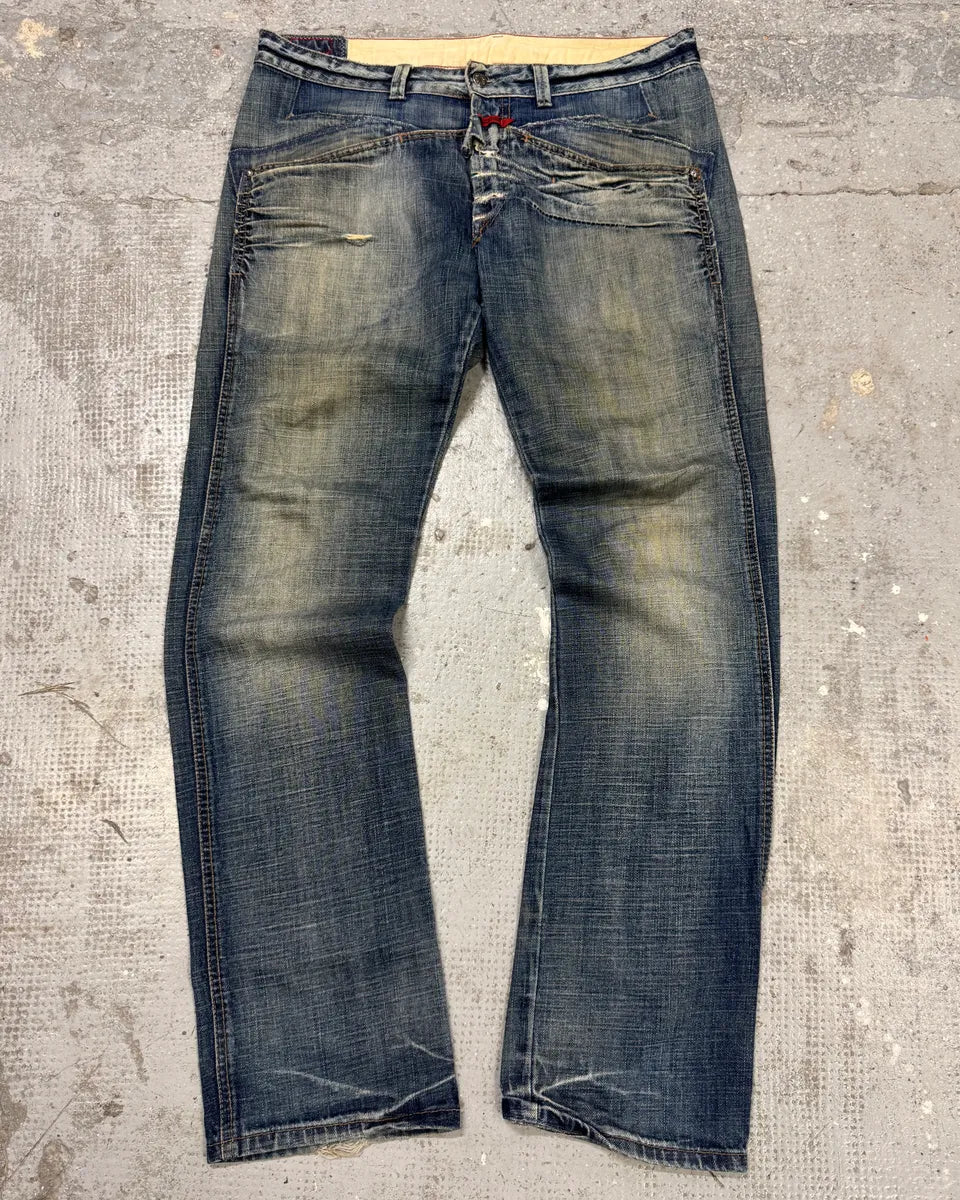 2000s Marithé + François Girbaud Blue Faded Rebel Denim Jeans (L) WYxybAq 0
