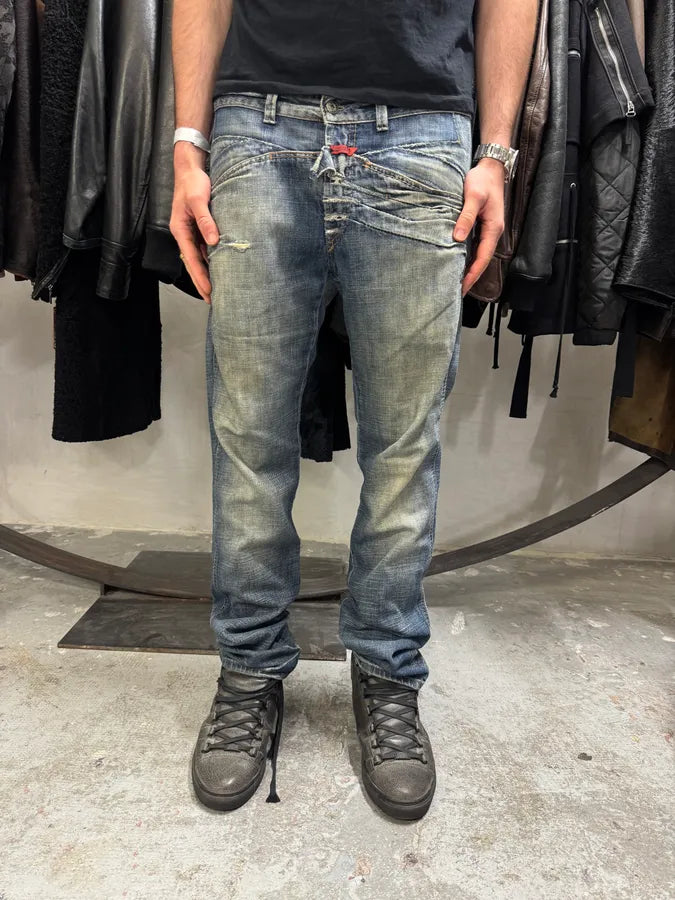 2000s Marithé + François Girbaud Blue Faded Rebel Denim Jeans (L) WYxybAq 1