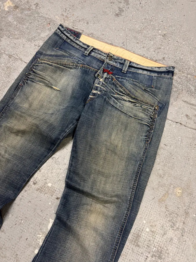 2000s Marithé + François Girbaud Blue Faded Rebel Denim Jeans (L) WYxybAq 3