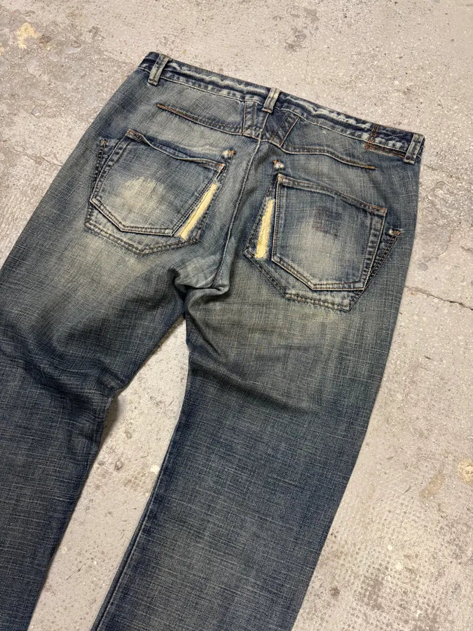 2000s Marithé + François Girbaud Blue Faded Rebel Denim Jeans (L) WYxybAq 5