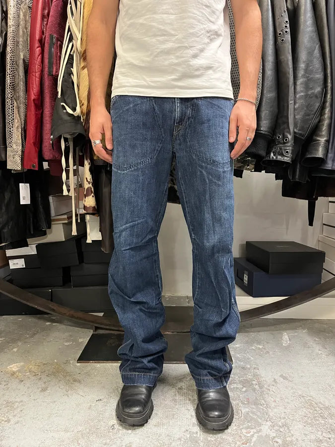 2000s Marithé + François Girbaud Blue Large Denim Jeans GvJCAHX 1