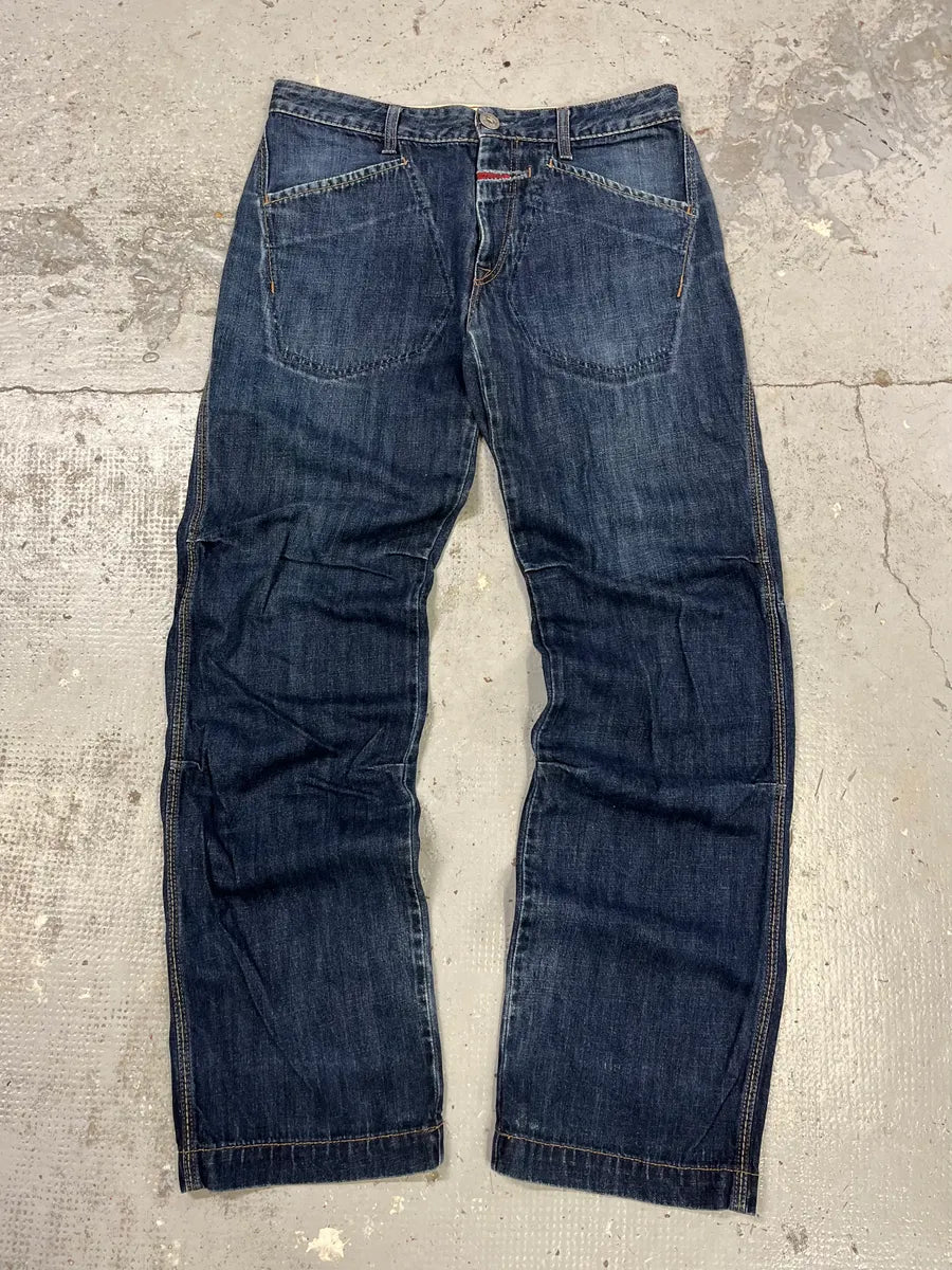 2000s Marithé + François Girbaud Blue Large Denim Jeans GvJCAHX 2