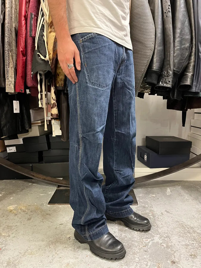 2000s Marithé + François Girbaud Blue Large Denim Jeans GvJCAHX 3