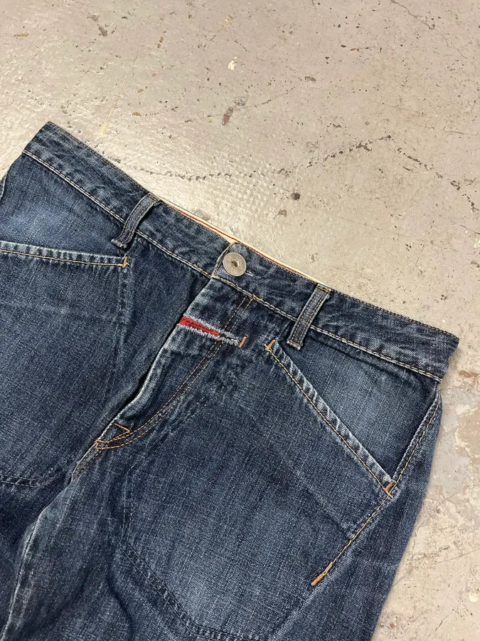 2000s Marithé + François Girbaud Blue Large Denim Jeans GvJCAHX 5