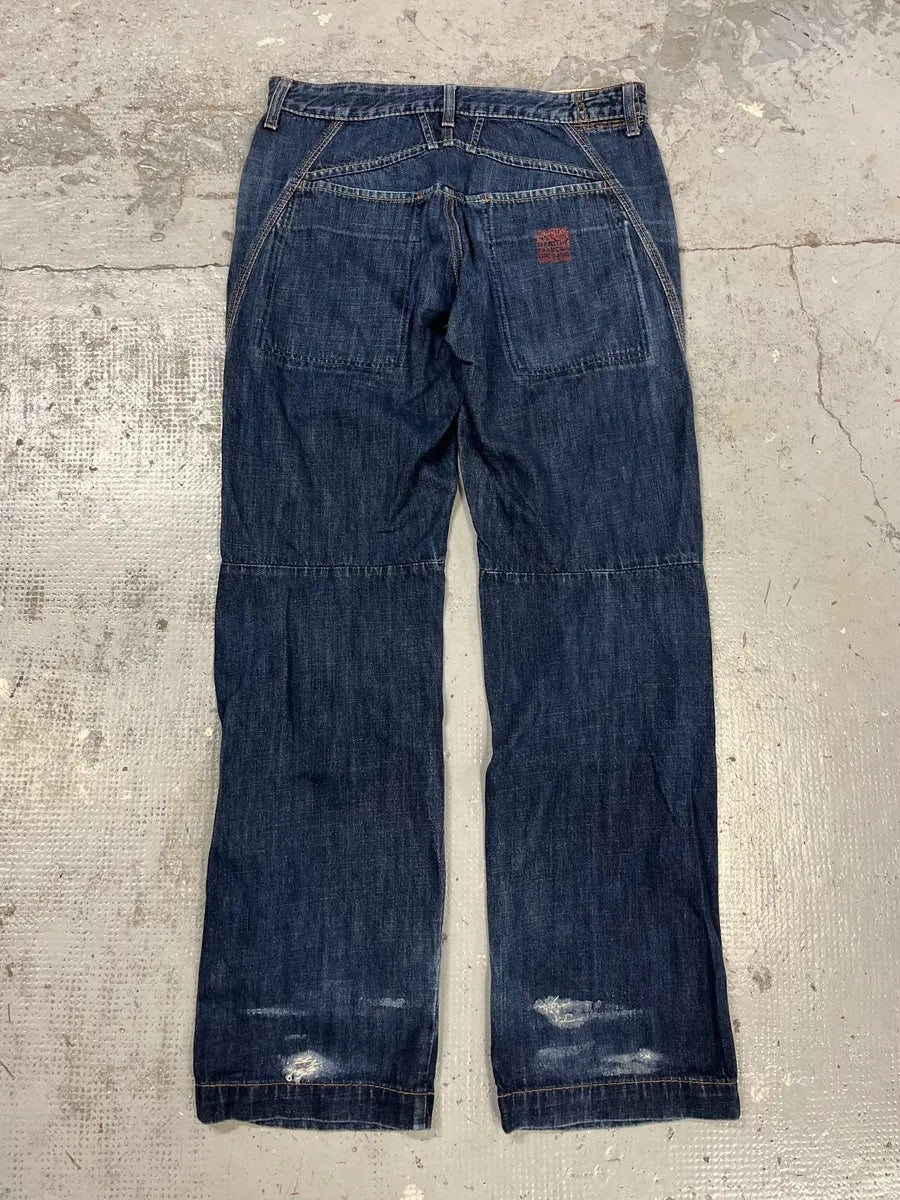 2000s Marithé + François Girbaud Blue Large Denim Jeans GvJCAHX 7