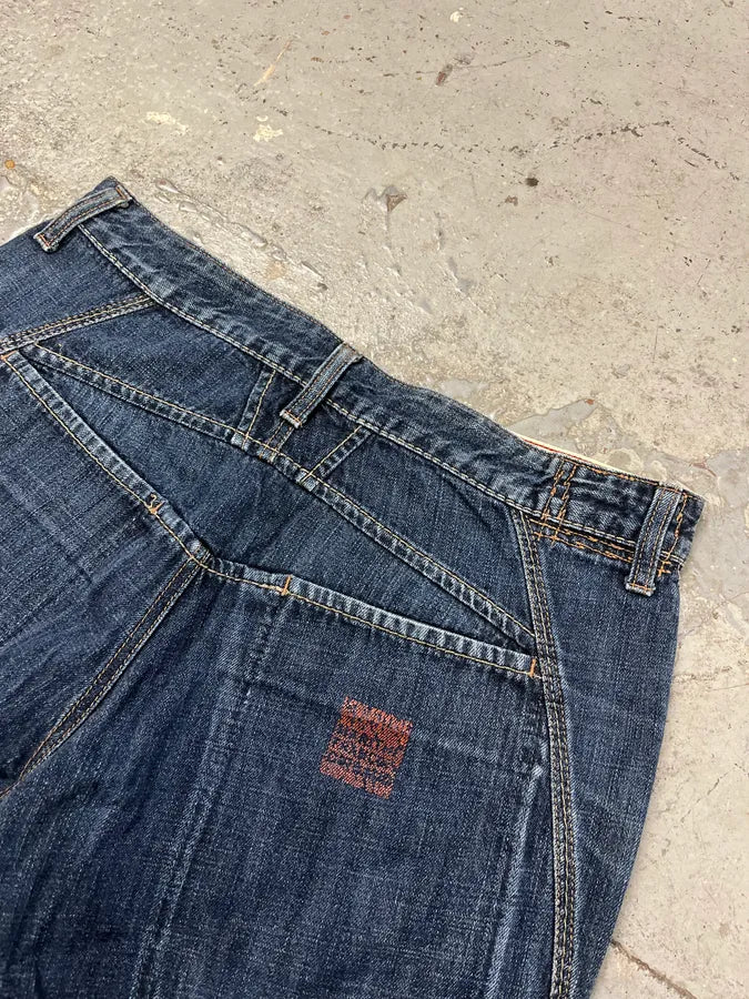 2000s Marithé + François Girbaud Blue Large Denim Jeans GvJCAHX 8