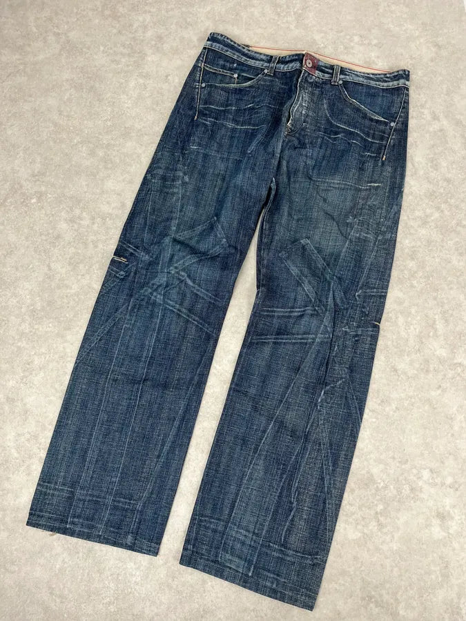 2000s Marithé + François Girbaud Blue Large Denim Jeans kxmqfdi 5