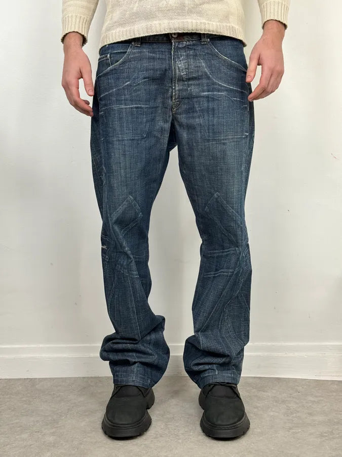 2000s Marithé + François Girbaud Blue Large Denim Jeans kxmqfdi 1
