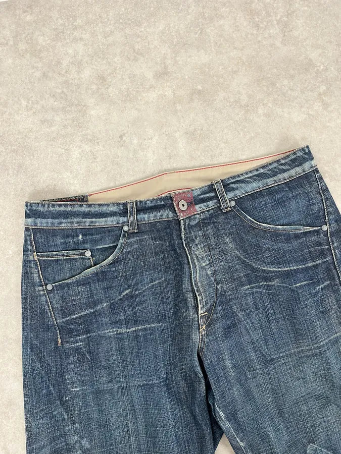 2000s Marithé + François Girbaud Blue Large Denim Jeans kxmqfdi 4