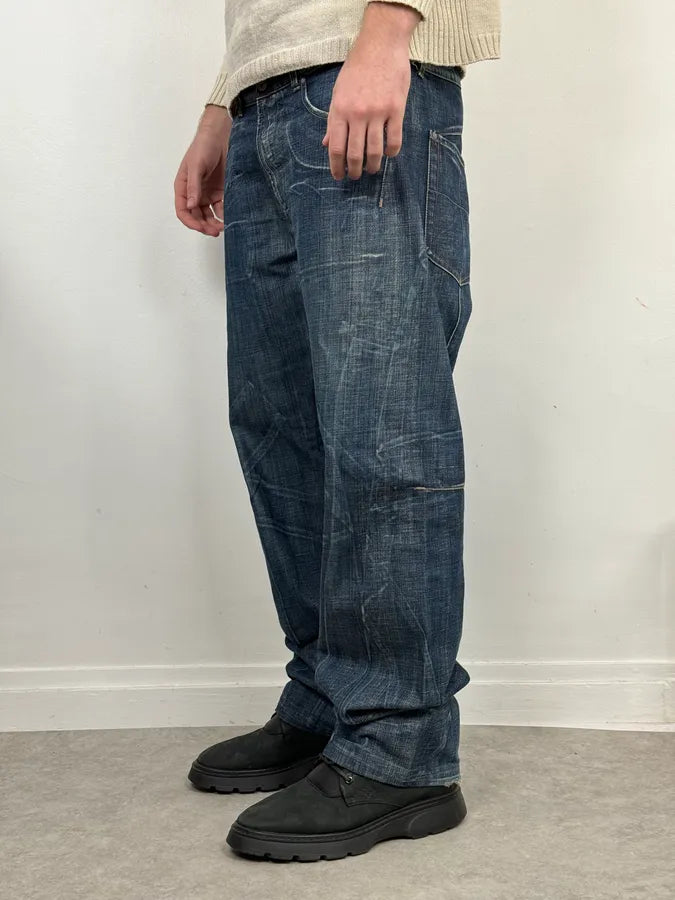 2000s Marithé + François Girbaud Blue Large Denim Jeans kxmqfdi 2