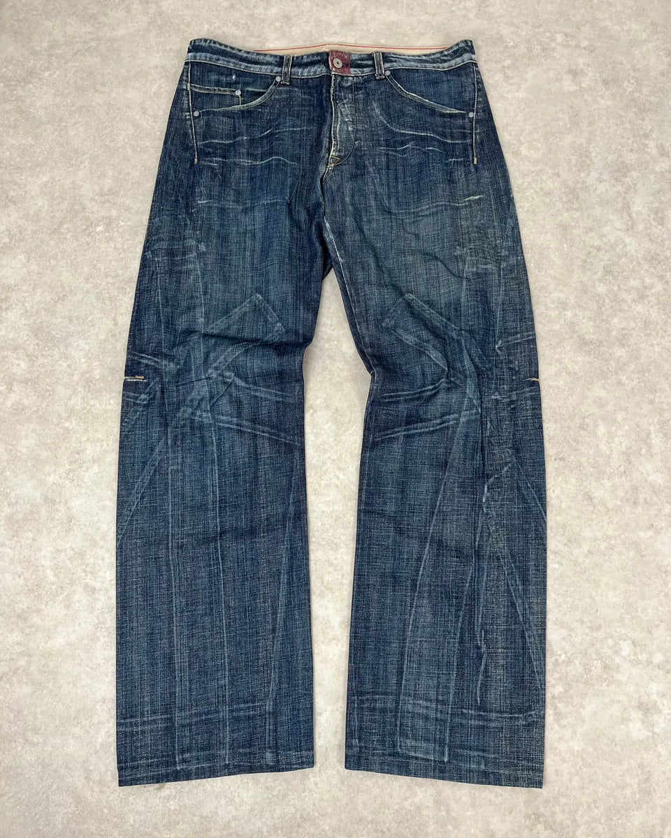 2000s Marithé + François Girbaud Blue Large Denim Jeans kxmqfdi 0