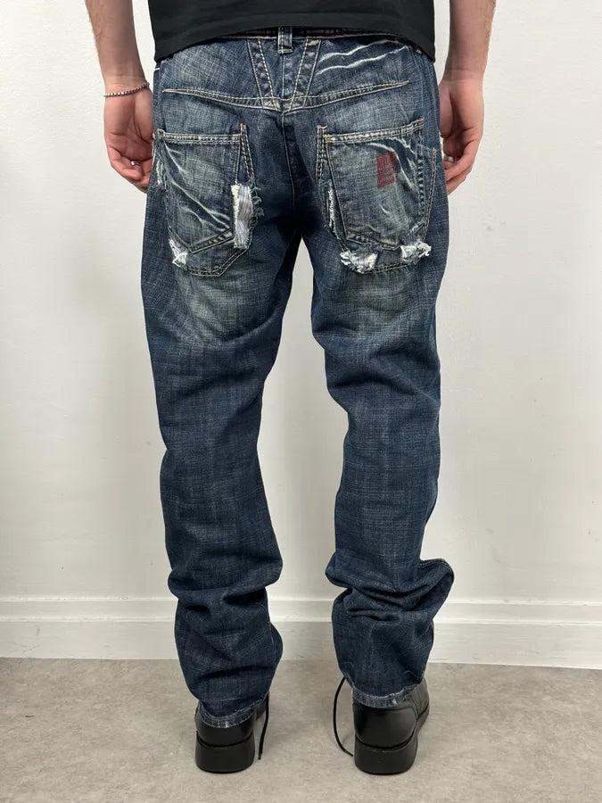 2000s Marithé + François Girbaud Blue Large Rebel Denim Jeans atQFSJl 2