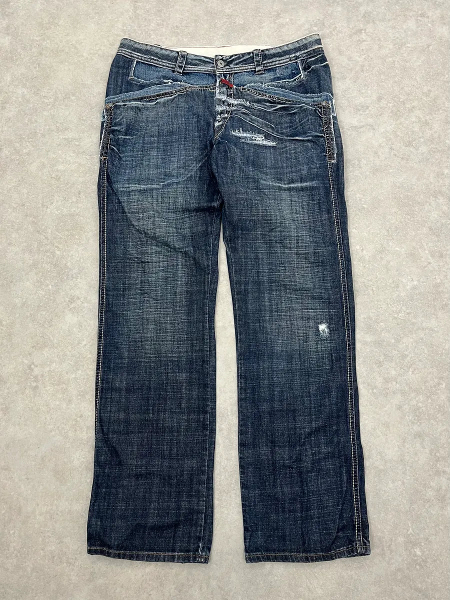 2000s Marithé + François Girbaud Blue Large Rebel Denim Jeans atQFSJl 4