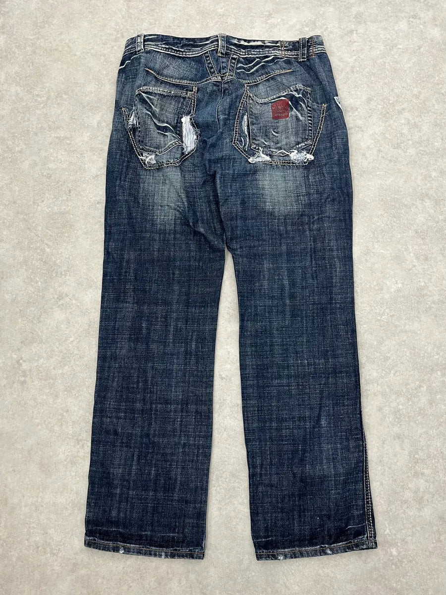 2000s Marithé + François Girbaud Blue Large Rebel Denim Jeans atQFSJl 7