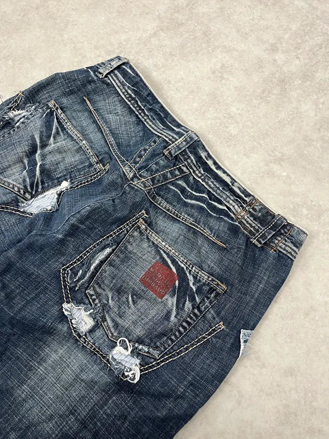 2000s Marithé + François Girbaud Blue Large Rebel Denim Jeans atQFSJl 8