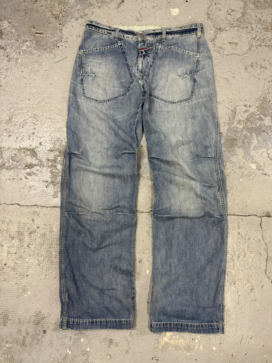 2000s Marithé + François Girbaud Blue Loose Denim Jeans clFOnUz 0
