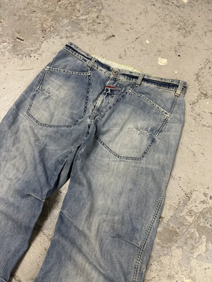 2000s Marithé + François Girbaud Blue Loose Denim Jeans clFOnUz 2