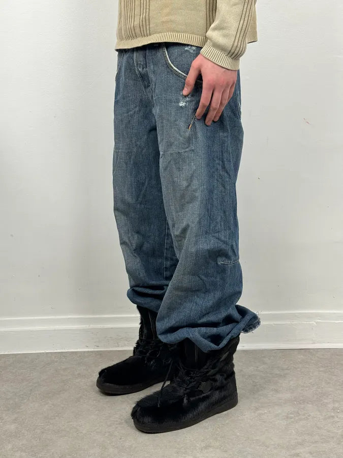 2000s Marithé + François Girbaud Blue Rebel Cozy Denim Jeans oWCNILb 1