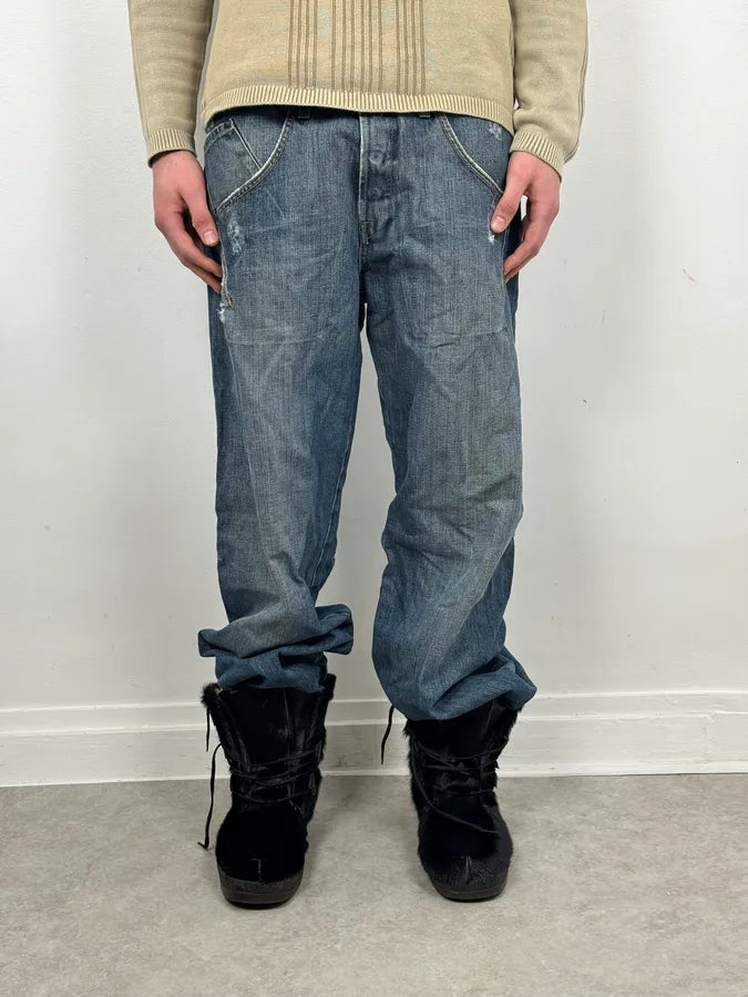 2000s Marithé + François Girbaud Blue Rebel Cozy Denim Jeans oWCNILb 0