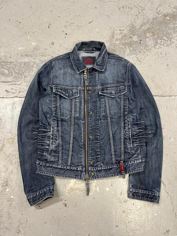 2000s Marithé + François Girbaud Blue Rebel Faded Denim Jacket ofINKrP 0