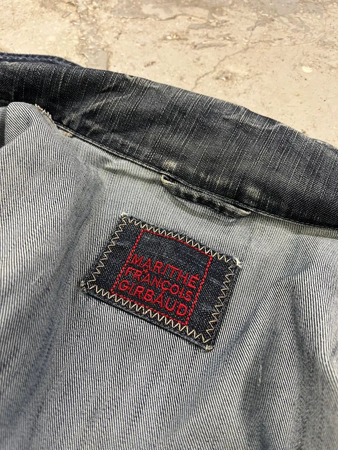 2000s Marithé + François Girbaud Blue Rebel Faded Denim Jacket ofINKrP 12