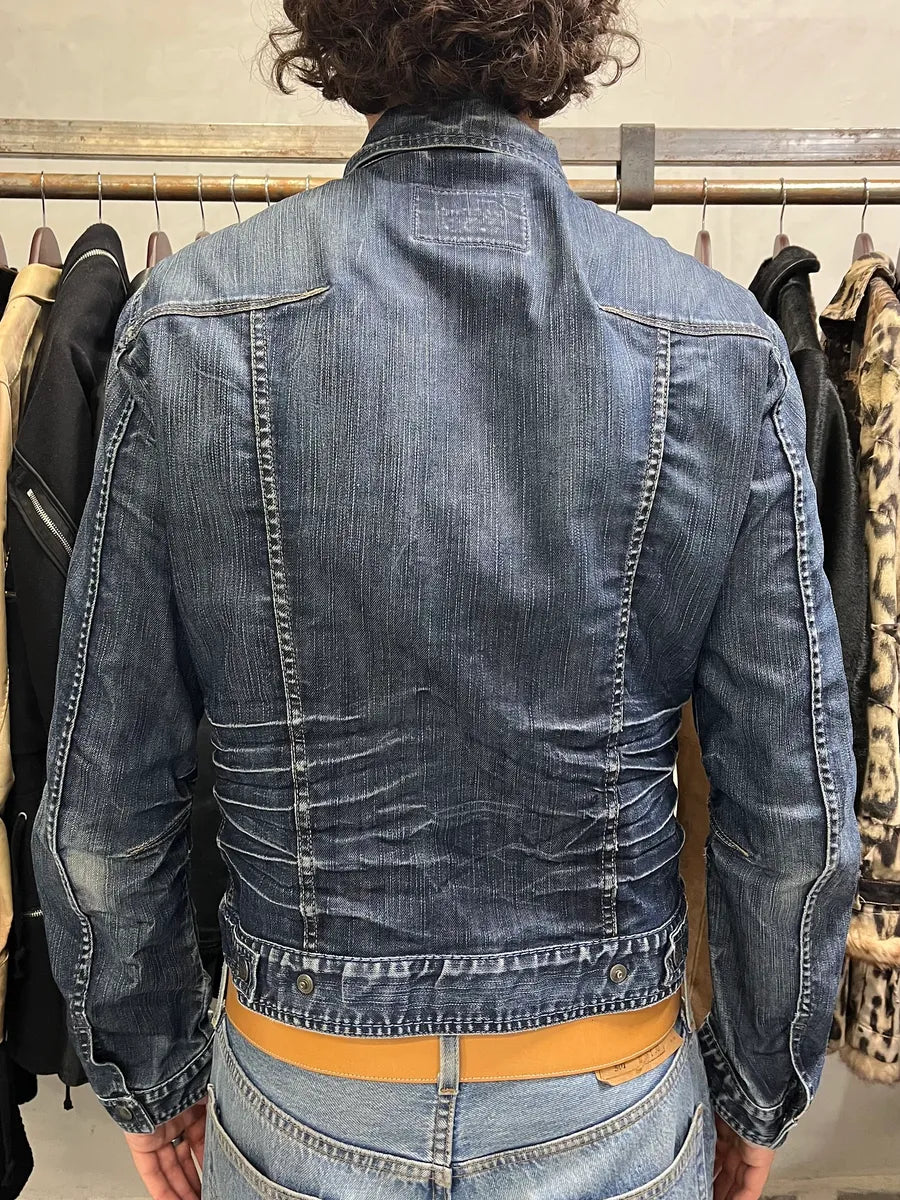 2000s Marithé + François Girbaud Blue Rebel Faded Denim Jacket ofINKrP 2