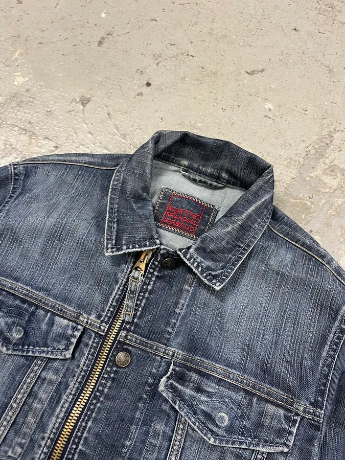 2000s Marithé + François Girbaud Blue Rebel Faded Denim Jacket ofINKrP 3