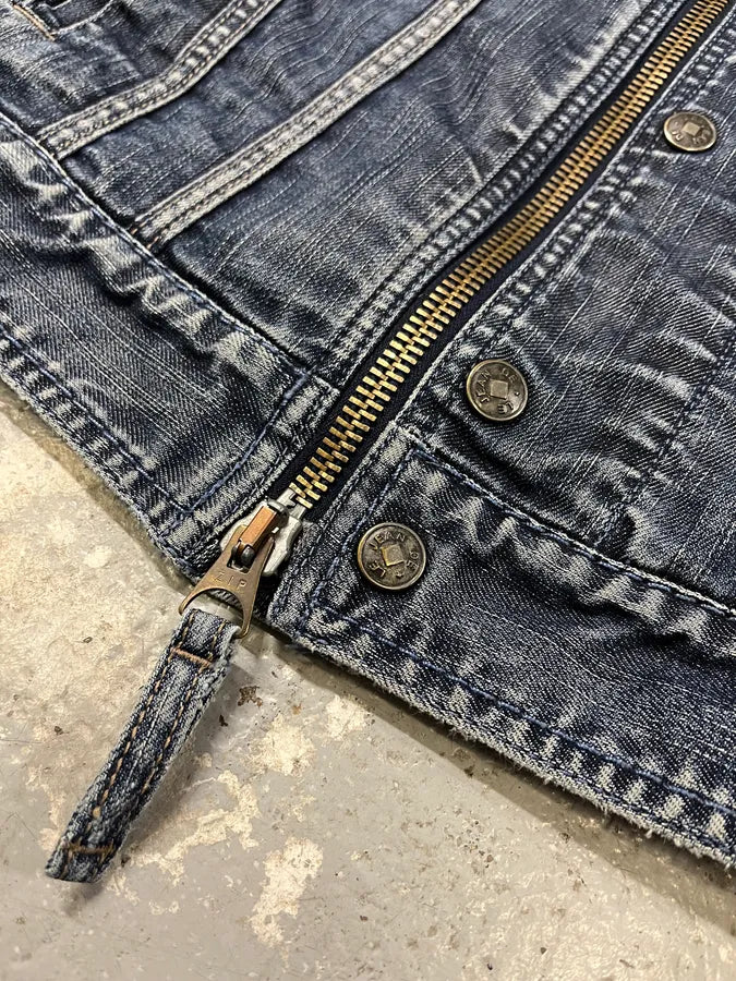 2000s Marithé + François Girbaud Blue Rebel Faded Denim Jacket ofINKrP 6