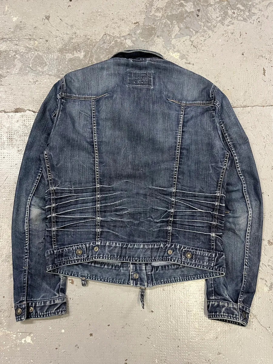 2000s Marithé + François Girbaud Blue Rebel Faded Denim Jacket ofINKrP 8