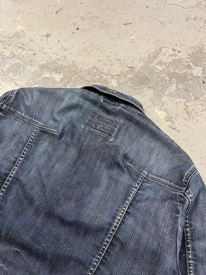 2000s Marithé + François Girbaud Blue Rebel Faded Denim Jacket ofINKrP 9