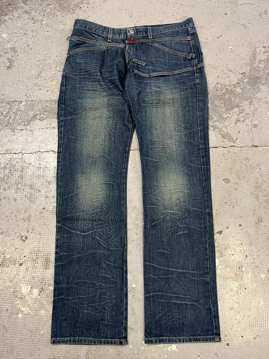 2000s Marithé + François Girbaud Blue Rebel Faded Denim Jeans (L) mOefIvG 4
