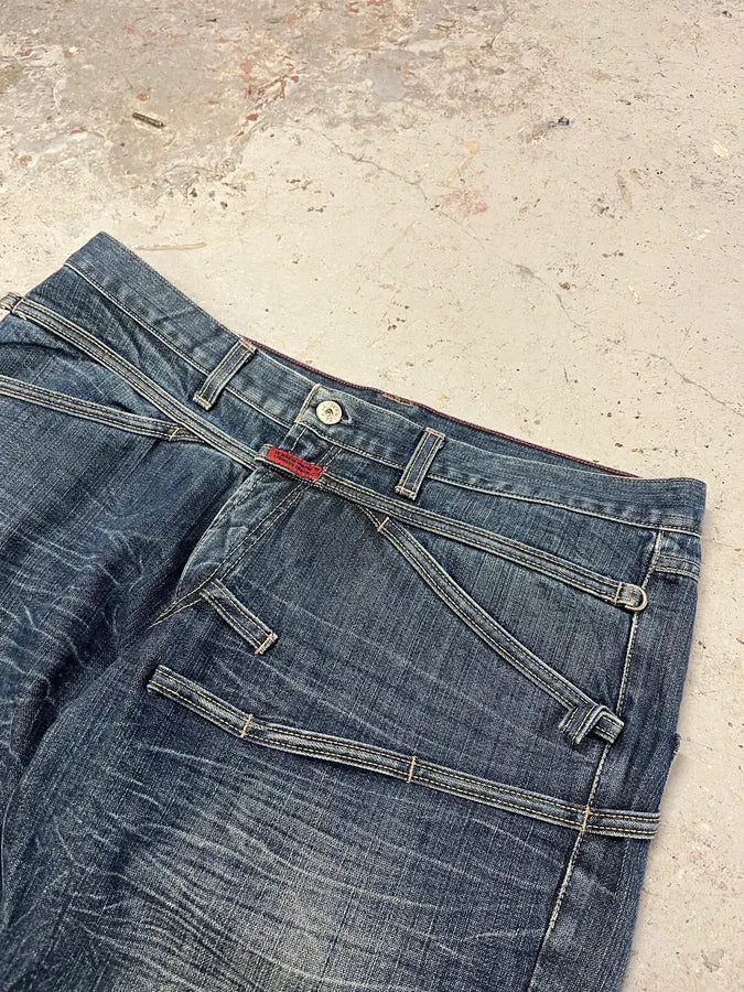 2000s Marithé + François Girbaud Blue Rebel Faded Denim Jeans (L) mOefIvG 5