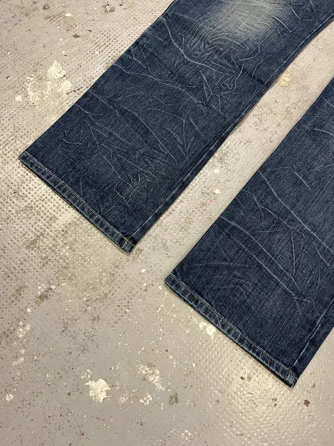 2000s Marithé + François Girbaud Blue Rebel Faded Denim Jeans (L) mOefIvG 6