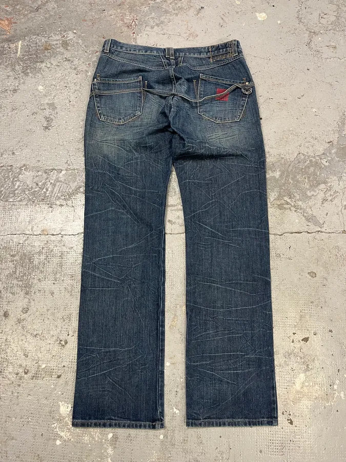 2000s Marithé + François Girbaud Blue Rebel Faded Denim Jeans (L) mOefIvG 7