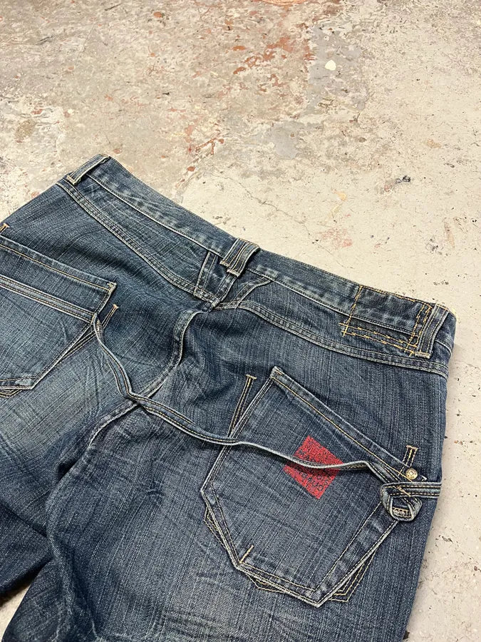 2000s Marithé + François Girbaud Blue Rebel Faded Denim Jeans (L) mOefIvG 8