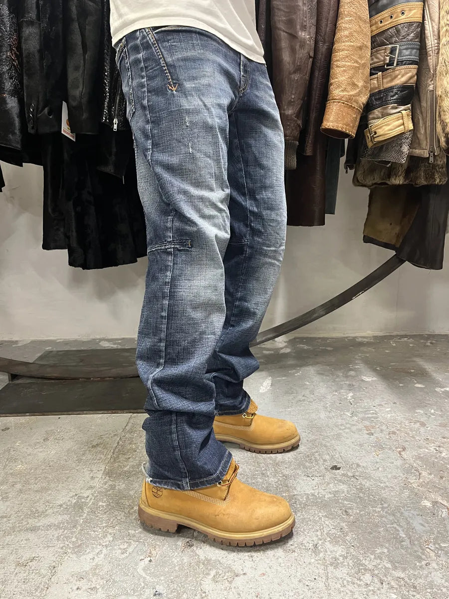 2000s Marithé + François Girbaud Blue Rebel Faded Denim Jeans (M) dUVLyKV 3