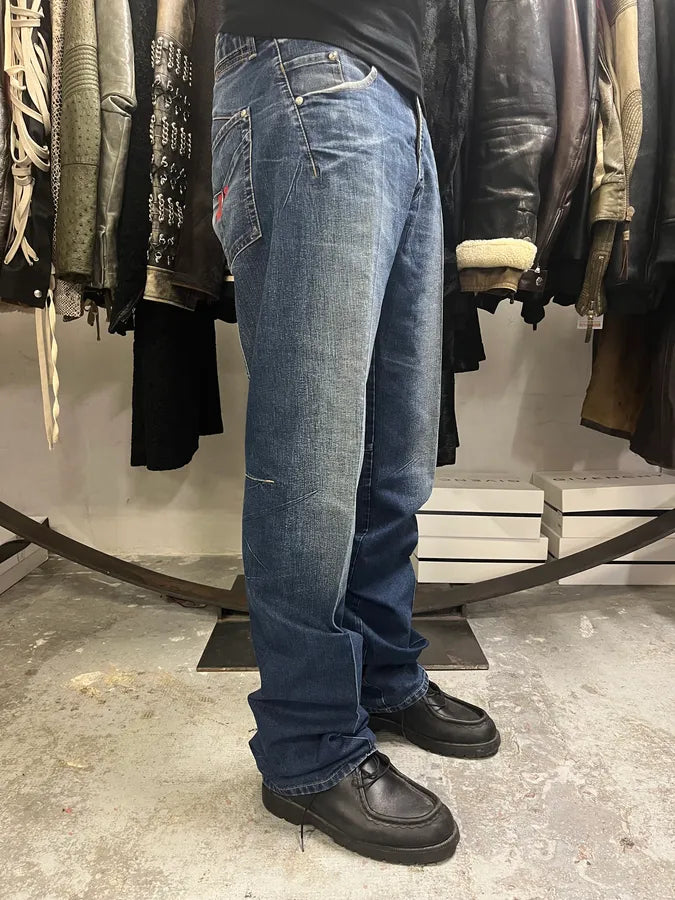 2000s Marithé + François Girbaud Blue Rebel Straight Denim Jeans AoXIIPB 4
