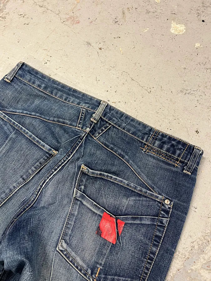 2000s Marithé + François Girbaud Blue Rebel Straight Denim Jeans AoXIIPB 8