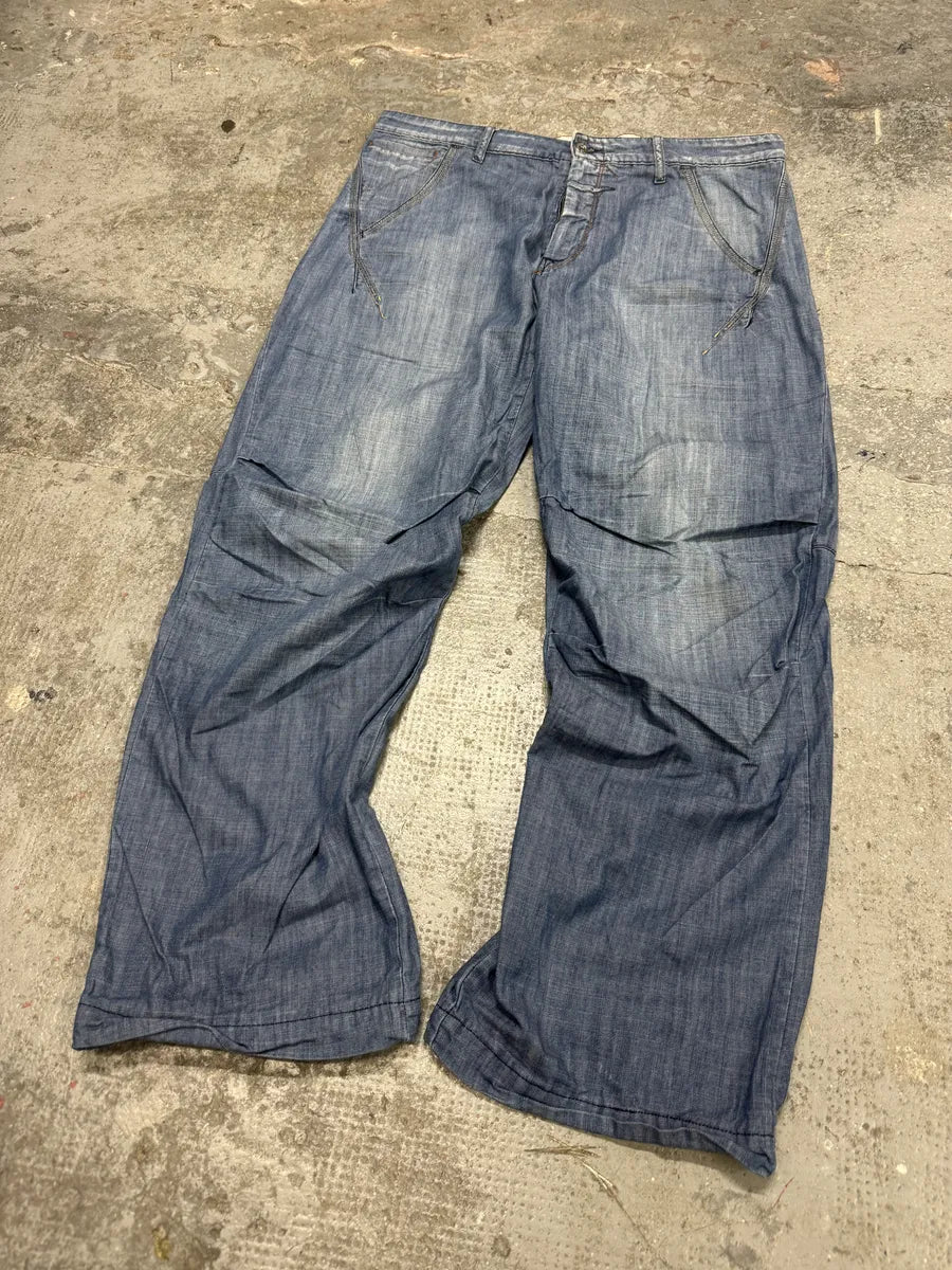 2000s Marithé + François Girbaud Blue Relaxed Cozy Jeans (XL) 8