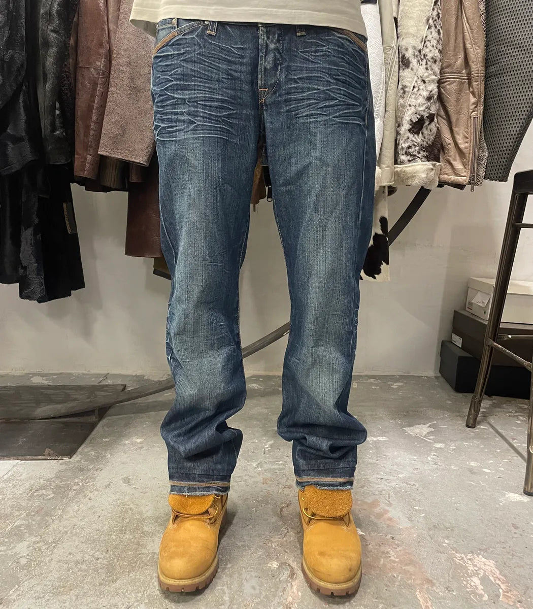 2000s Marithé + François Girbaud Blue Stonewashed Denim Jeans (L) YWtIxOh 0