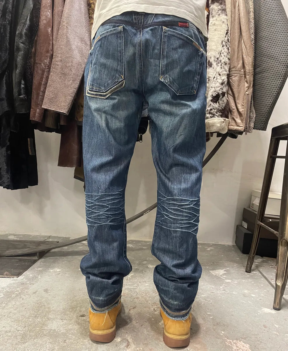 2000s Marithé + François Girbaud Blue Stonewashed Denim Jeans (L) YWtIxOh 2