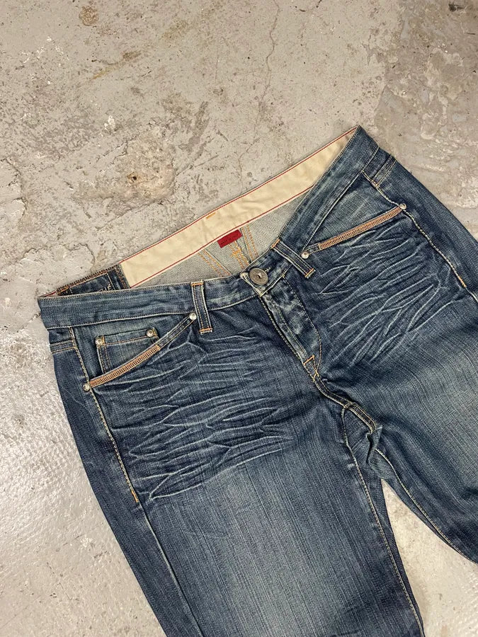 2000s Marithé + François Girbaud Blue Stonewashed Denim Jeans (L) YWtIxOh 5