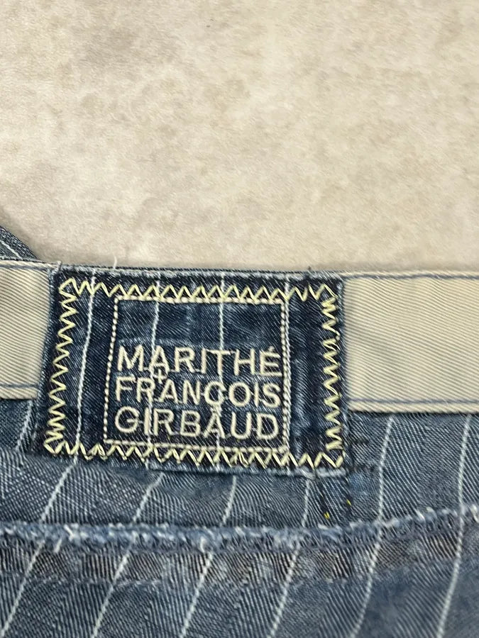 2000s Marithé + François Girbaud Blue Striped Denim Jeans BPTIoXj 11