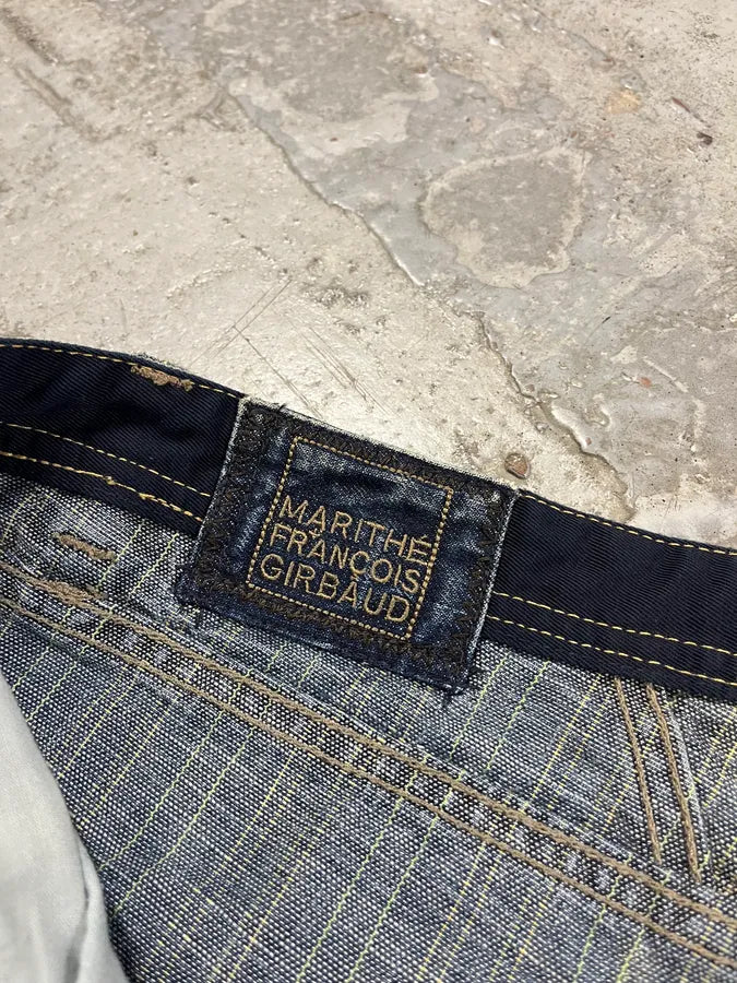 2000s Marithé + François Girbaud Blue Striped Denim Jeans LZqgjrP 10